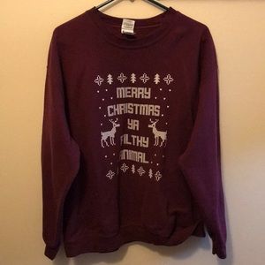 Merry Christmas Ya Filthy Animal size large